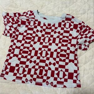 Fp movement Geometric Red and White women’s  Shirt